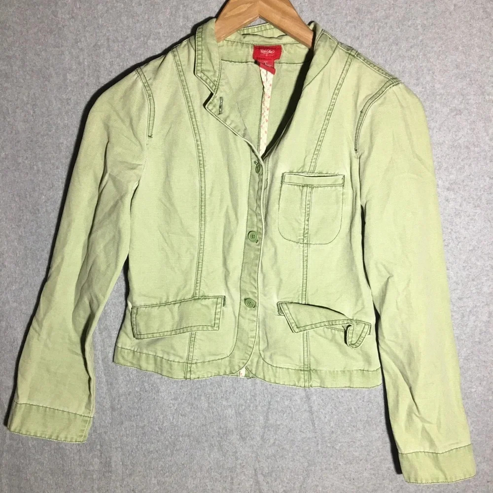 Womens Mossimo Blazer Office Career Wear Professional Business Casual Green Y2K